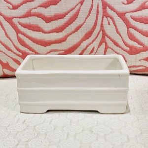 O9-BUNDLE ONLY-Vintage White Stoneware Vessel Container Trinket Dish